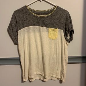 YELLOW AND GREY TOP